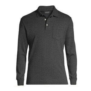 Lands' End - Men's L/ST Cotton Polo w/ Pocket; 3XL Big 54-56 Traditional Fit